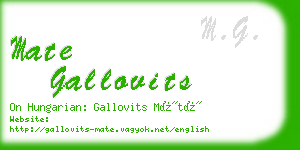 mate gallovits business card